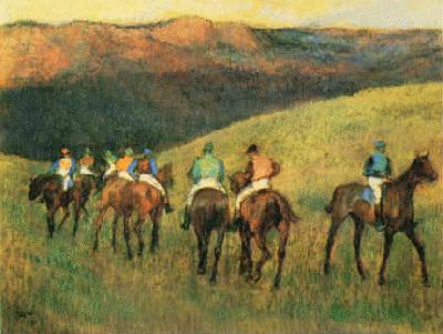 Edgar Degas Racehorses in Landscape Germany oil painting art